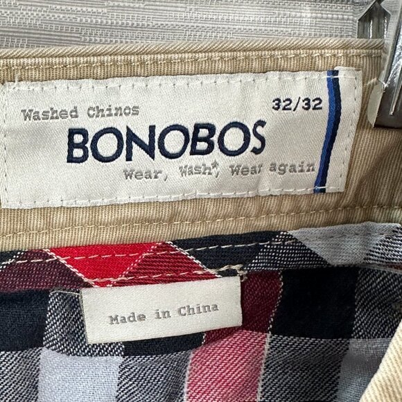 Bonobos Pants Mens 32 Straight Fit Washed Chino Beige Cotton Straight Leg Pocket - Picture 9 of 11